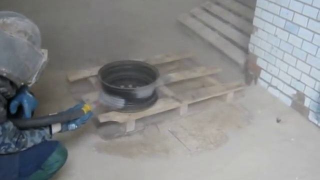 Работа пескоструйщика