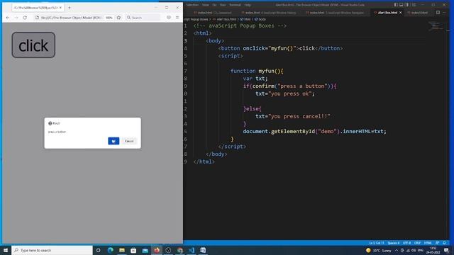JavaScript Popup Boxes, Alert Box , Confirm Box, Prompt Box, Line Breaks