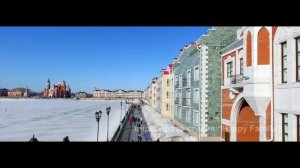 Йошкар-Ола с высоты птичьего полёта. Набережная Йошкар-Олы с воздуха