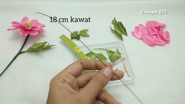 DIY/how to make satin ribbon flower pink daisy easy смотреть онлайн