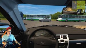 ВЕЗУ БАБУШКУ В ГОРОД ЗА ПРОДУКТАМИ! ПРОБИЛ КОЛЕСО В ДОРОГЕ ! City Car Driving + РУЛЬ