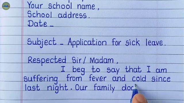 Write an Application to your principal for sick leave/Leave Application/Letter Writing English смотреть онлайн