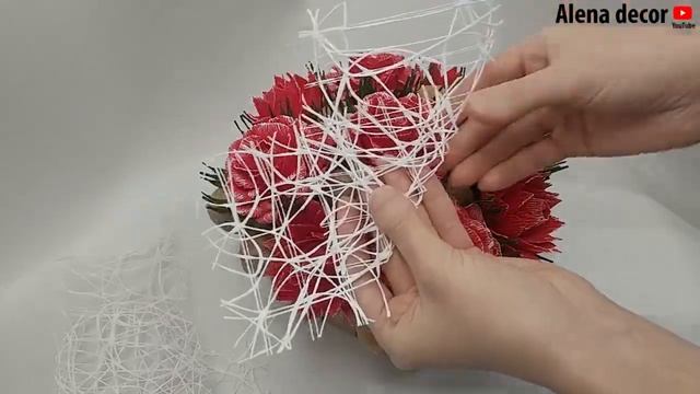 Как сделать Букет из конфет и орехов своими руками, DIY