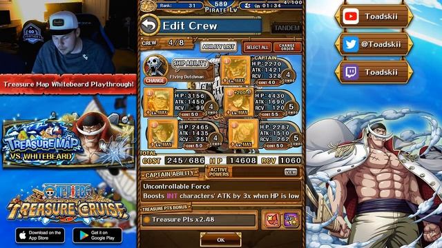 TREASURE MAP vs. WHITEBEARD! How To Play Treasure Map! (One Piece Treasure Cruise - Global) смотреть онлайн