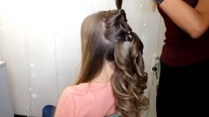 Свадебная прическа на длинные волосы СПб. Локоны. Хвост.