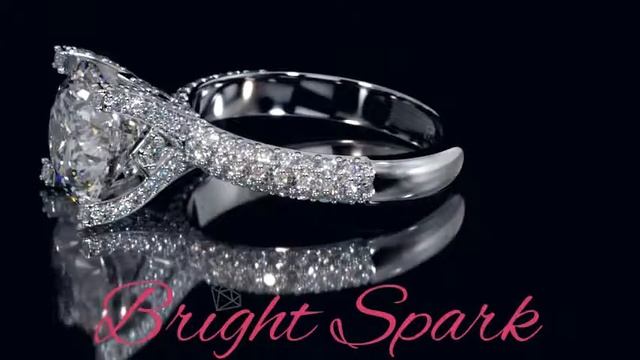 Роскошное кольцо с бриллиантами и муассанитом 3 карата Albertha от Bright Spark смотреть онлайн