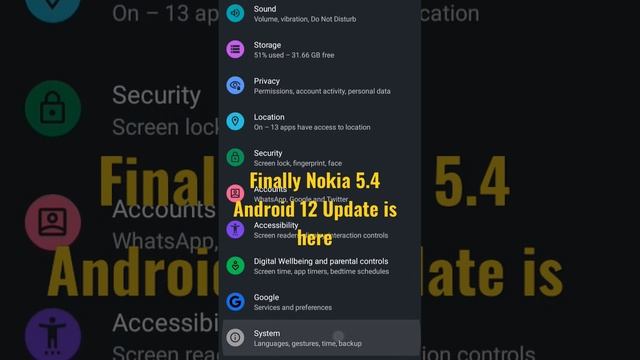 Nokia 5.4 Android 12 update