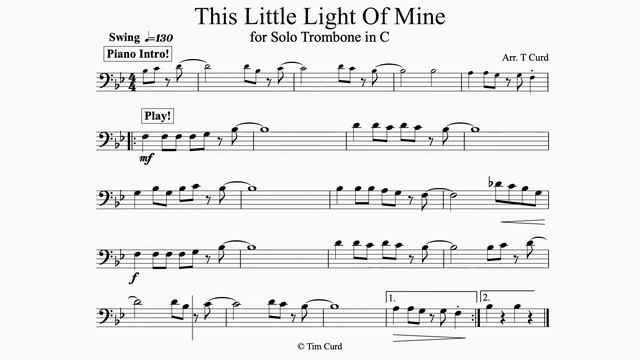 This Little Light of Mine for Solo Trombone. Play-Along/Backing Track. Free Music! смотреть онлайн
