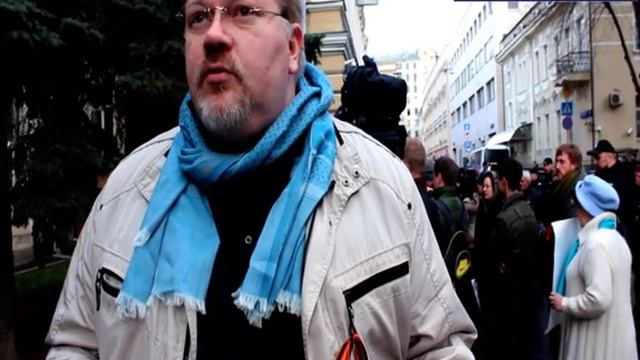 Акция памяти Олесь Бузина и Олега Калашникова у посольства Украины