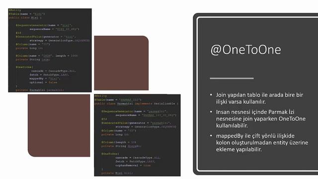 Hibernate Dersleri - 7 - Temel Anotasyonlar - OneToOne Anotasyonu смотреть онлайн