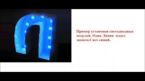 Пример установки светодиодных модулей в буквы.