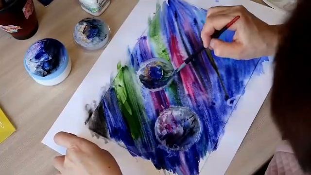 Рисуем космос сразу красками смотреть онлайн