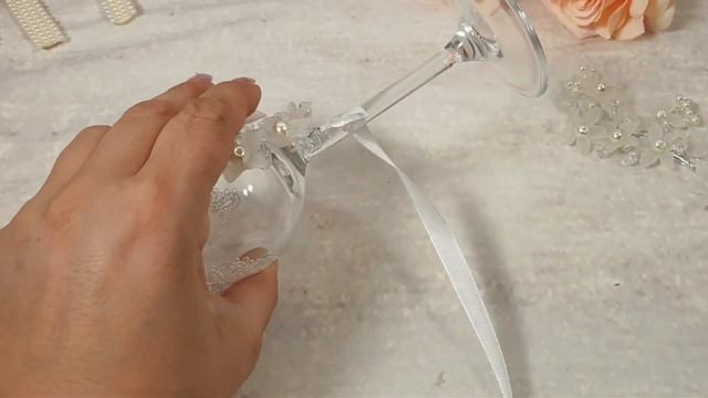 Мастер класс декор свадебных бокалов супер способ Marine DIY Guloyan✔