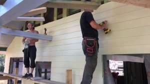 Фасад своими руками на каркасный дом из фиброцементного сайдинга в Ленинградской области. Постройка