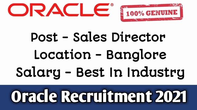 ? Oracle Job 2021 I Sales Job I Oracle Recruitment 2021 I Abhishek Kumar смотреть онлайн