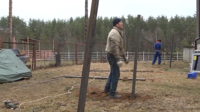 Бурение лунок под забор смотреть онлайн