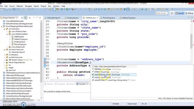 Hibernate 5-Enum Type Mapping example | How to map an Enum to a database column