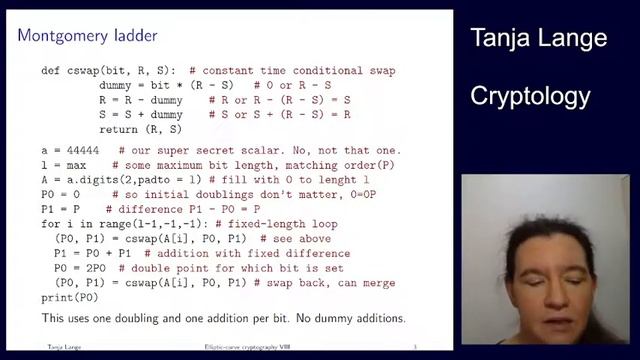 Elliptic-curve cryptography VIII - Constant-time scalar multiplication смотреть онлайн
