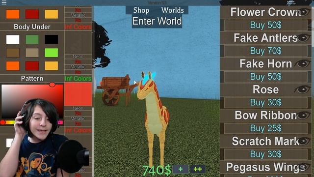 ROBLOX HORSE WORLD SNAKE HORSE Baby! How to make my CHARACTER into a Horse Foal with FIRE Horns смотреть онлайн