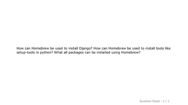 Django : How to install Django using brew?