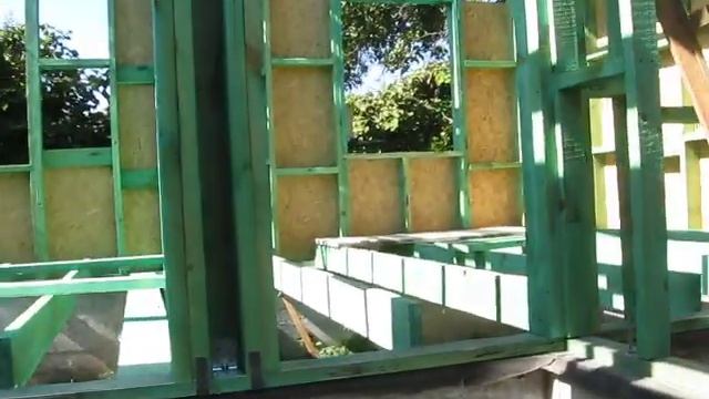 Каркасный дом из брусьев и OSB своими руками за недорого!)) часть 1 смотреть онлайн