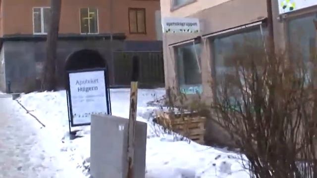 Стокгольм зимой путь от метро