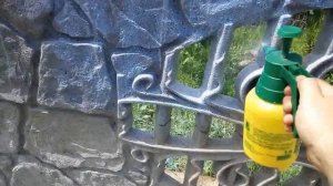 Покраска бетонного забора. Ажурный забор. / Painting of concrete fence. Openwork fence.