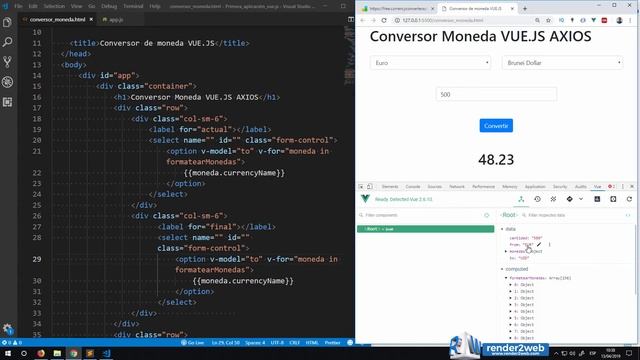 [10] Conversor de Moneda Vue.js - Obtener Datos de Campos смотреть онлайн