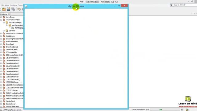 60. Creating Window using AWT Frame class in Java смотреть онлайн