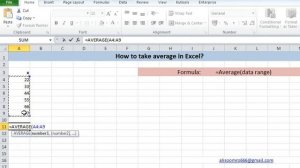 how to calculate average in excel, formula for average in excel , average numbers, average a column