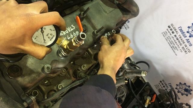 Проверка компрессии в двигателе D4BH 4997106 STAREX 1