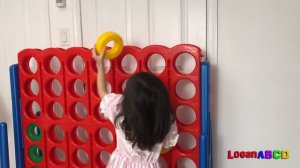 Giant CONNECT 4 Game Capt  America vs Thanos girl, Learning ABC Letter Alphabets