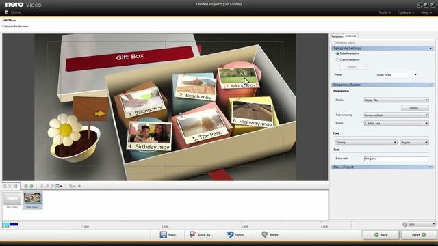 Customize disc menus in Nero Video authoring смотреть онлайн