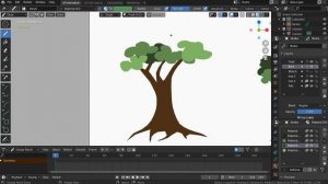 2d Animation Blender  - How to Grease Pencil -Creating Trees! Using a Mask!
