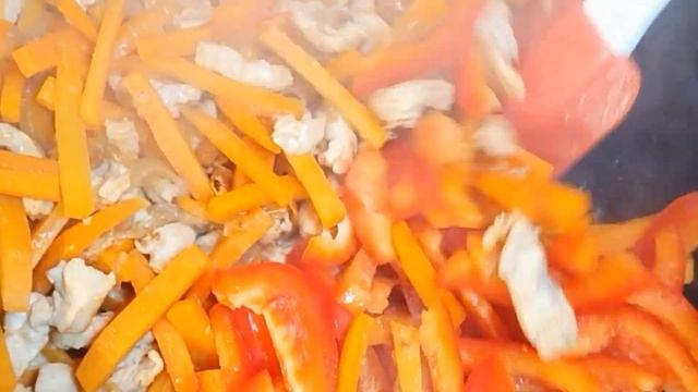 Рис с Овощами и Курицей с Соусом Чили почти Китайская Кухня готовим с вами вместе