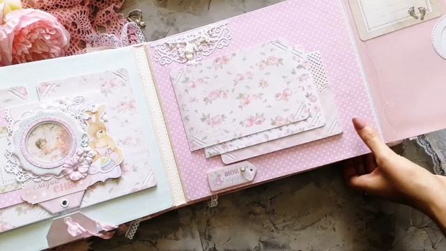 Альбом на первый год жизни малышки. Скрапбукинг. Скрапальбом. смотреть онлайн