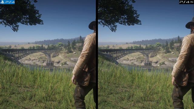 Red Dead Redemption 2 сравнение PlayStation 4 и PlayStation 4 Pro