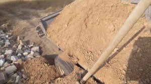 разгрузка  прицепа с откидным  бортом