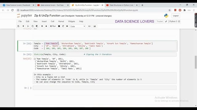 Basic Python Tutorial - 17 ... Zip & UnZip Function in Python || With Examples #python