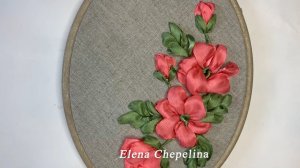 Вышивка лентами своими руками. Как использую всего два вида ленты вышить красивую композицию.