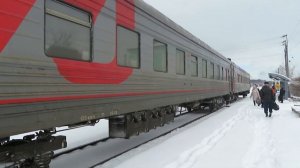Прибытие поезда "Чусовская-Кузино" на ст. Лысьва. 24.04.2020 г.