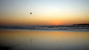 Кайтинг Эссуйэра. Марокко. Sunset kiting in Essaouira, Morocco.