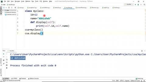 How to create classes and objects in Python using pycharm