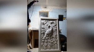Барельеф «Павлин» из гипса (гипсовый). Роспись и декор стен. Настенный декор (bas relief, sculpture