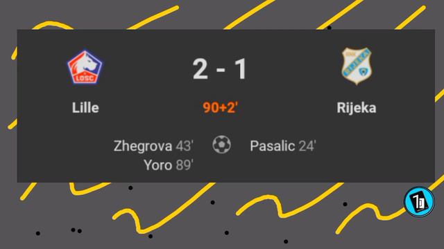 All goal! Lille (2-1) Rijeka | All goal and result extended highlight goal score yoro and zhegrova смотреть онлайн