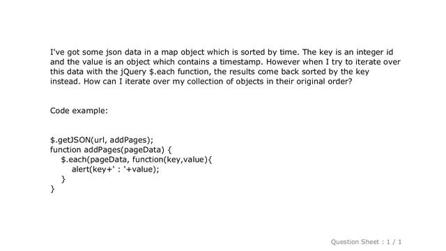 jQuery : Iterate over jQuery JSON object in original order смотреть онлайн