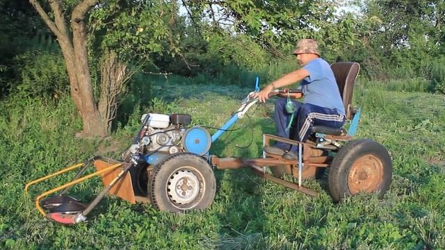Мотоблок Нева МБ-2. Роторная косилка часть 3 косим траву смотреть онлайн