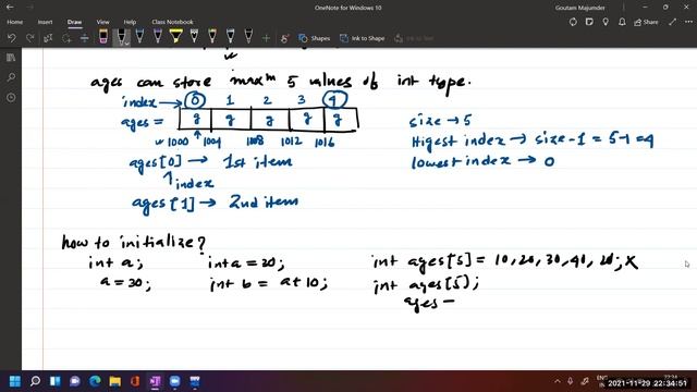 1-d Array Declaration and Initialization