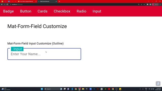 8) Mat-Form-Field Input (outline) Customize in Angular 15