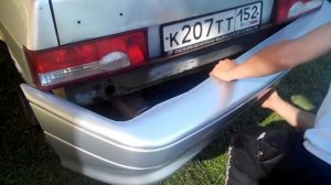 Наконец то поставили задний бампер на ваз 2114